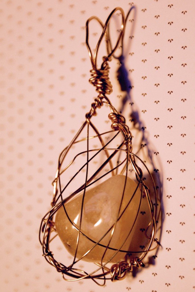 Caged gem pendant I created. 